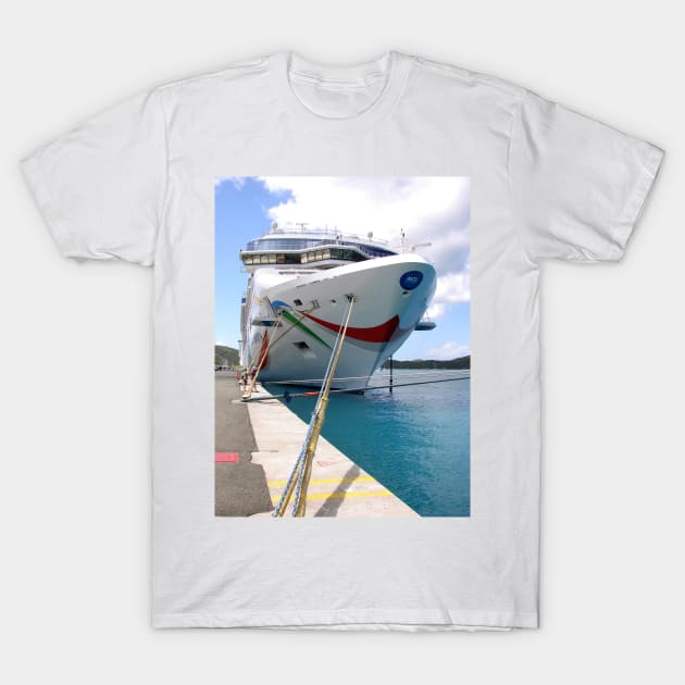 Norwegian Dawn  tied up in St. Thomas, USVI T-Shirt by tgass